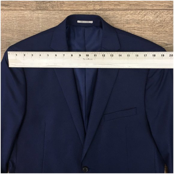 Alfani Mens Blue Blazer Sport Coat Sport Jacket 44L Slim Men Button Suit Class‎ - Picture 9 of 13